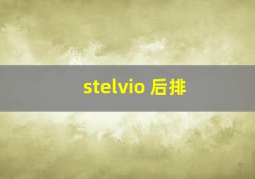 stelvio 后排